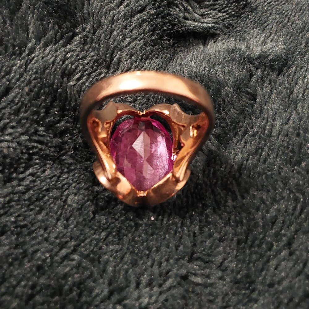 10 KT Gold, 1963 Edison's Jewelry store PINK GEMSTONE RING BEAUTIFUL - Picture 10 of 17